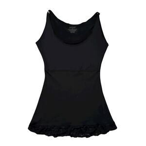 SPANX black shapewear lace lined tank top size S